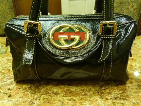 gucci imprinted on purse black|authentic black gucci purse.